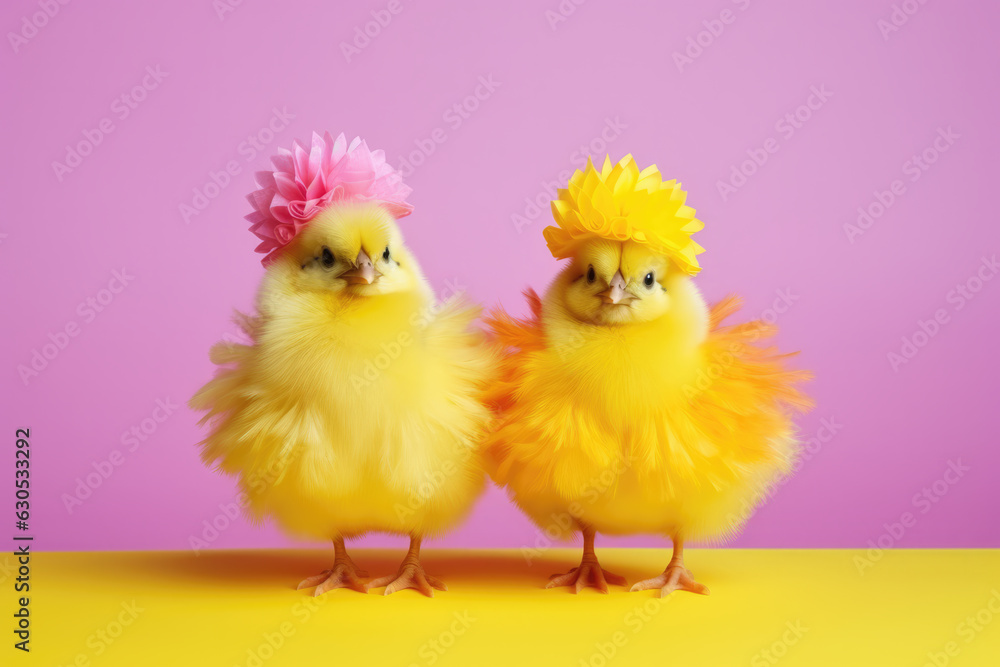  A Group of Funny Chicks in a Hat