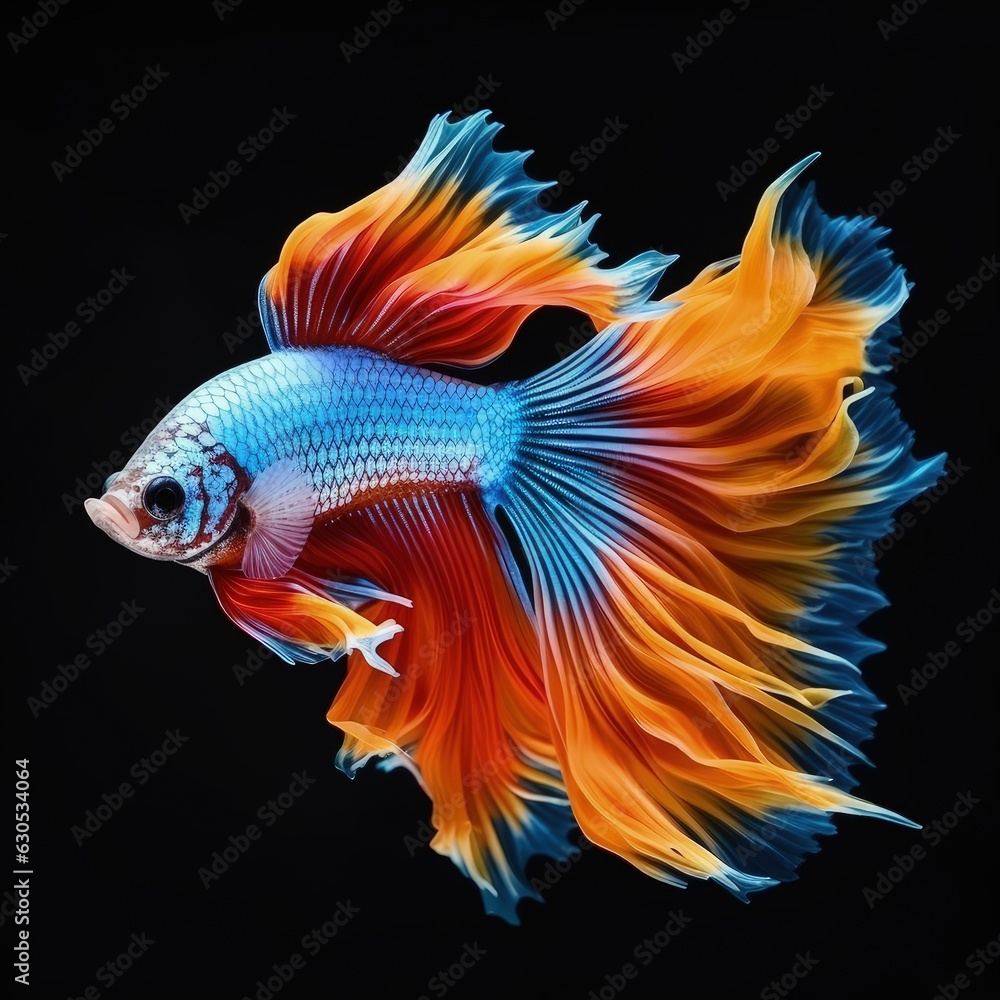 Stunning Siamese fish illustration made with Generative AI 