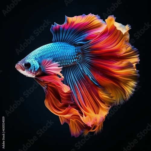 Stunning Siamese fish illustration made with Generative AI 