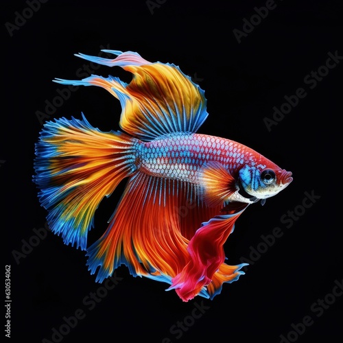 Stunning Siamese fish illustration made with Generative AI 