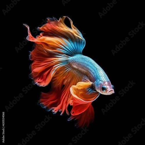 Stunning Siamese fish illustration made with Generative AI 