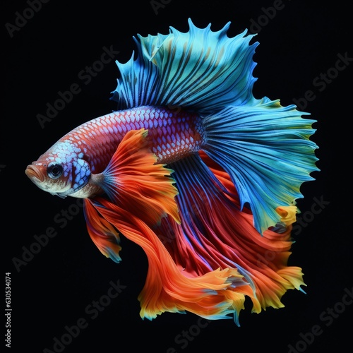 Stunning Siamese fish illustration made with Generative AI 