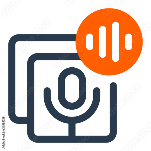An icon for a podcast episode featuring a microphone and audio recording