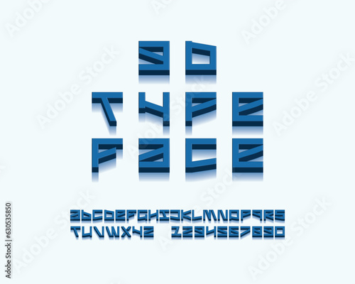 3D edgy modern contemporary typeset design in vector format