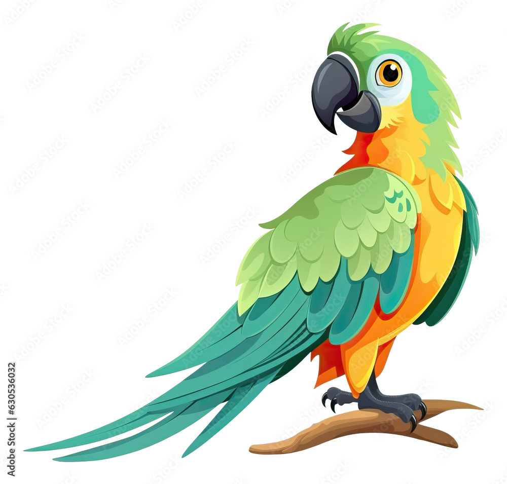 Cute parrot bird cartoon isolated. Cute parrot bird cartoon isolated.