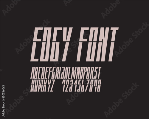 Edgy cut half font set design bold and italic version