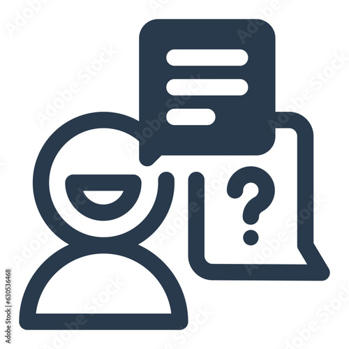 An icon representing a guest interview people for conversation