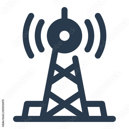 An icon representing a broadcast tower or radio transmission signal