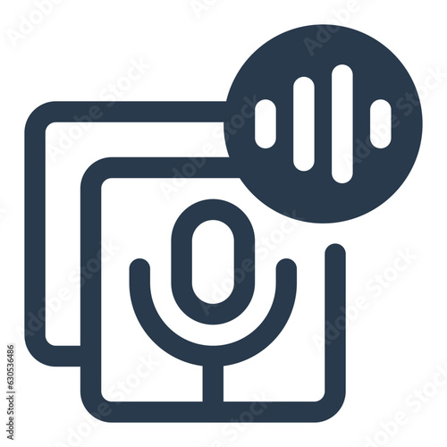 An icon for a podcast episode featuring a microphone and audio recording