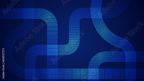 Dark blue abstract background with serpentine style lines as the main component.