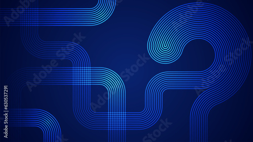 Dark blue abstract background with serpentine style lines as the main component.