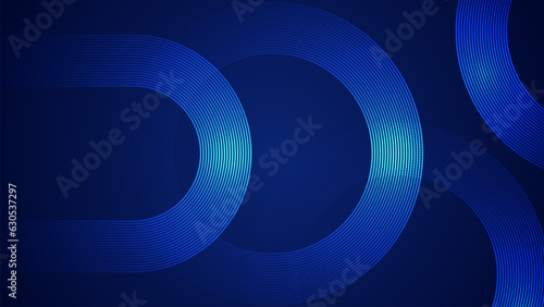 Dark blue abstract background with curved style lines as the main element.