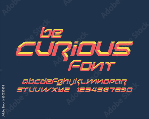 3D emboss fast and furious font set design in vector format