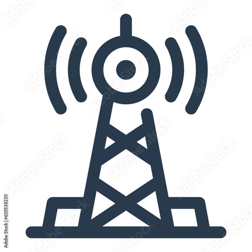 An icon representing a broadcast tower or radio transmission signal