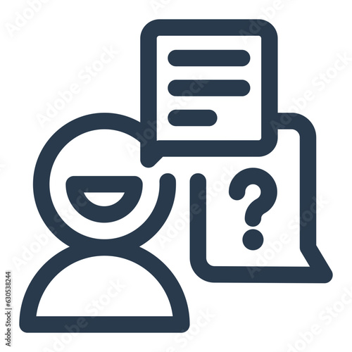 An icon representing a guest interview people for conversation
