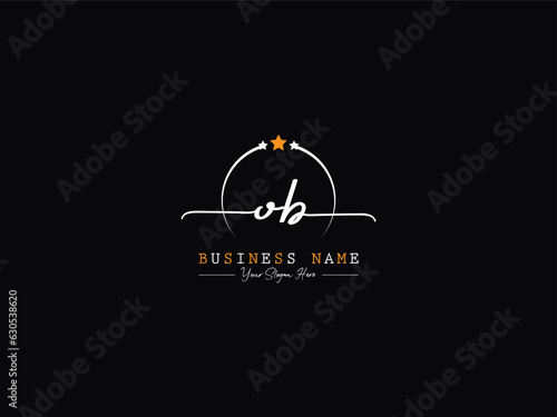 Initial Letter OB Signature Logo, Signature Luxury Ob bo Fashion Logo For You photo