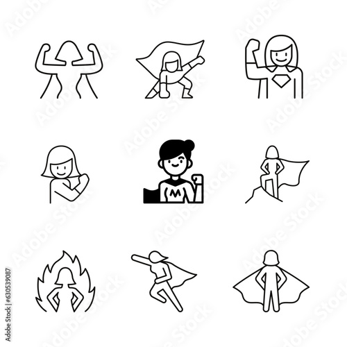 Icon sets. Super mom and women illustration vector 