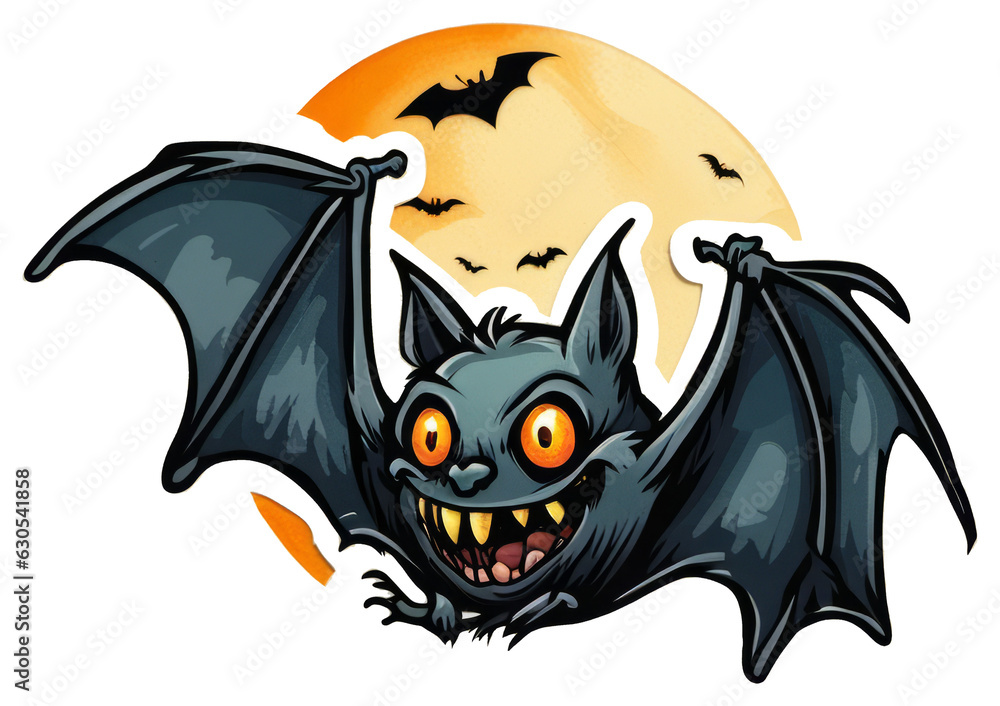 Creepy Bat Halloween Sticker Design Creepy Bat Halloween Sticker Design