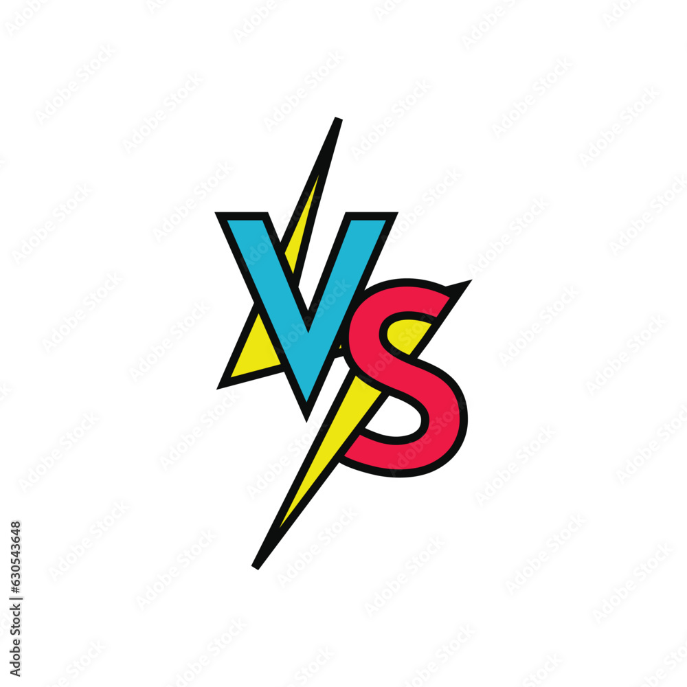 VS. Versus letter logo. Battle vs match, game Stock Vector