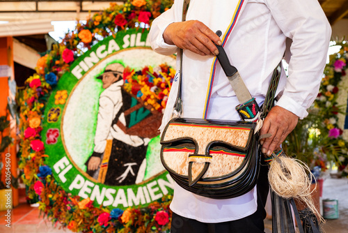 Silleteros parade, flower fair in the city of Medellin - Colombia photo