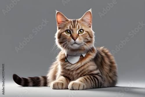 cat cute isolated on transparent background Generative ai