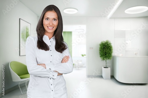 Beauty portrait of happy young business woman