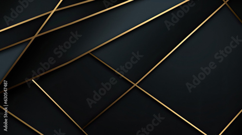Abstract geometric shapes line black golden details background presentation premium