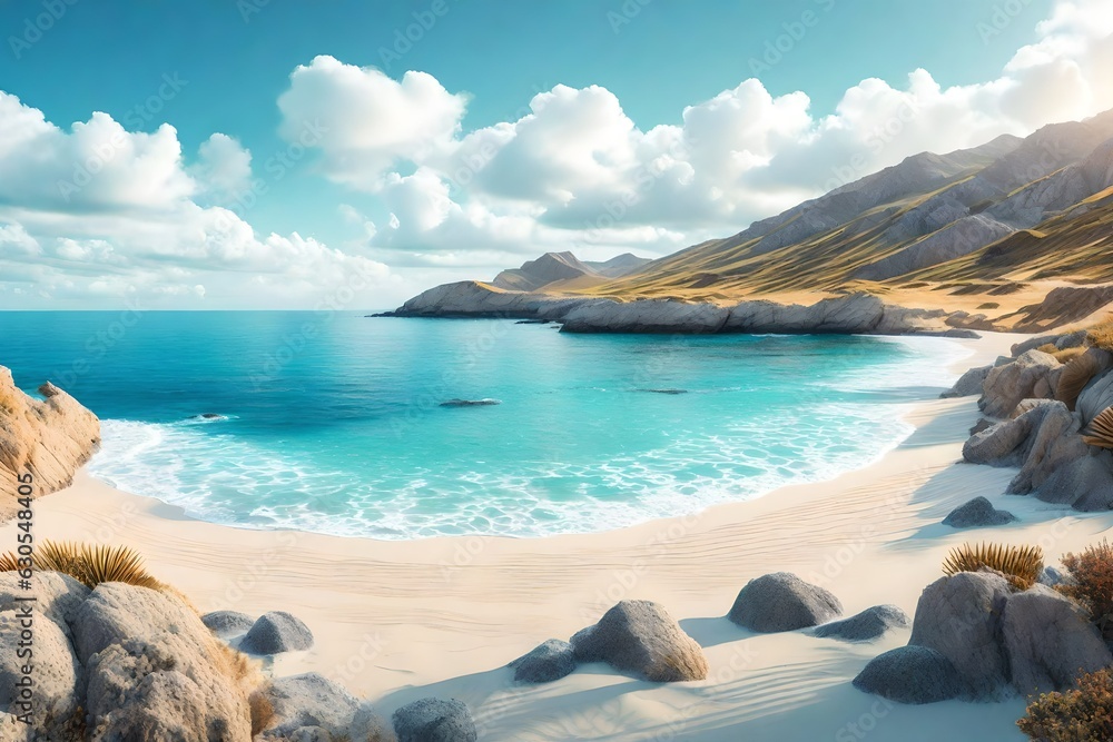 sea and beach with waves generated by AI tool sea and beach with waves generated by AI tool