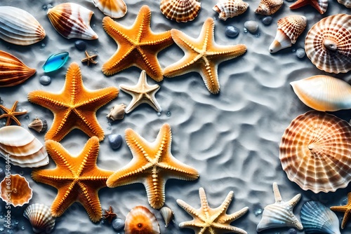 sea shells background generated by AI tool