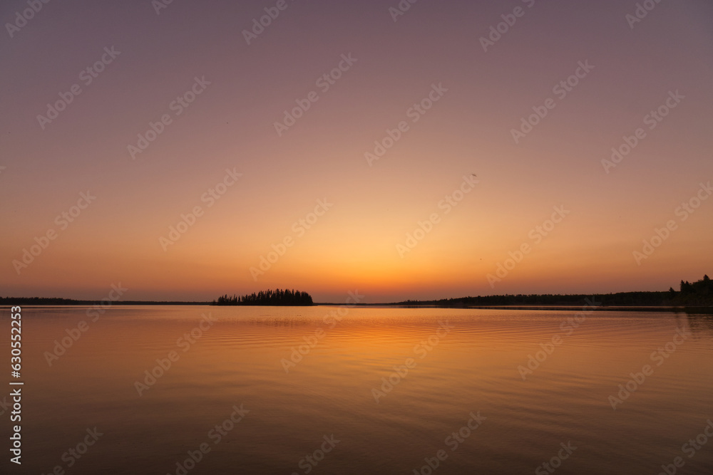 A Colourful sunset at Elk Island National Park