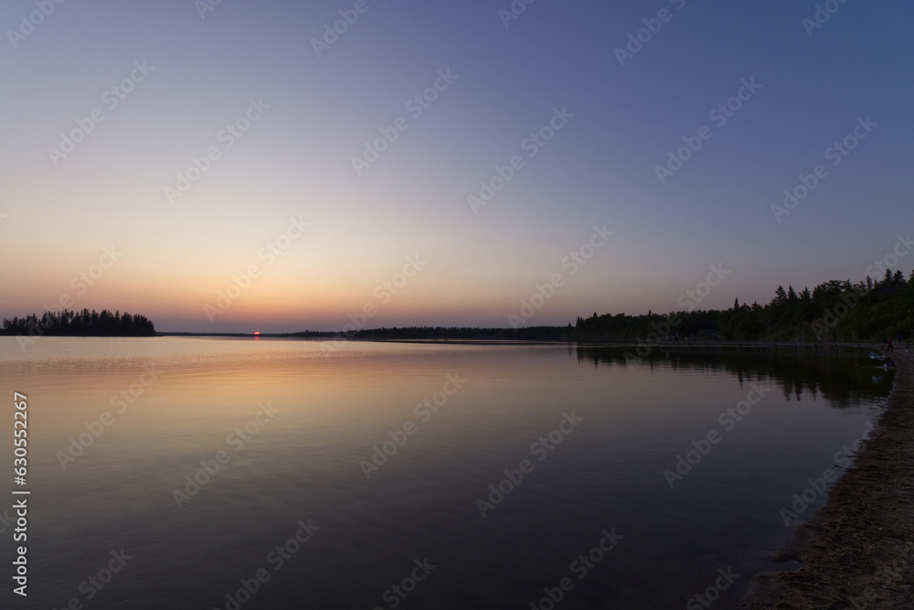 A Colourful sunset at Elk Island National Park