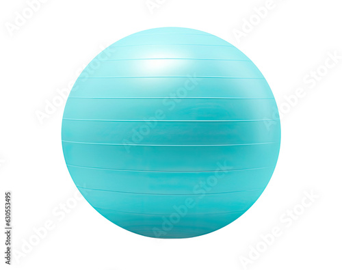 Blue fitness ball isolated on transparent background