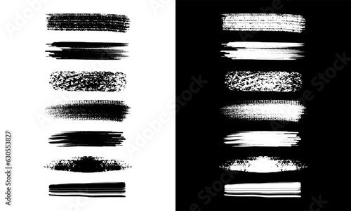 Vector collection of various brush stroke variants