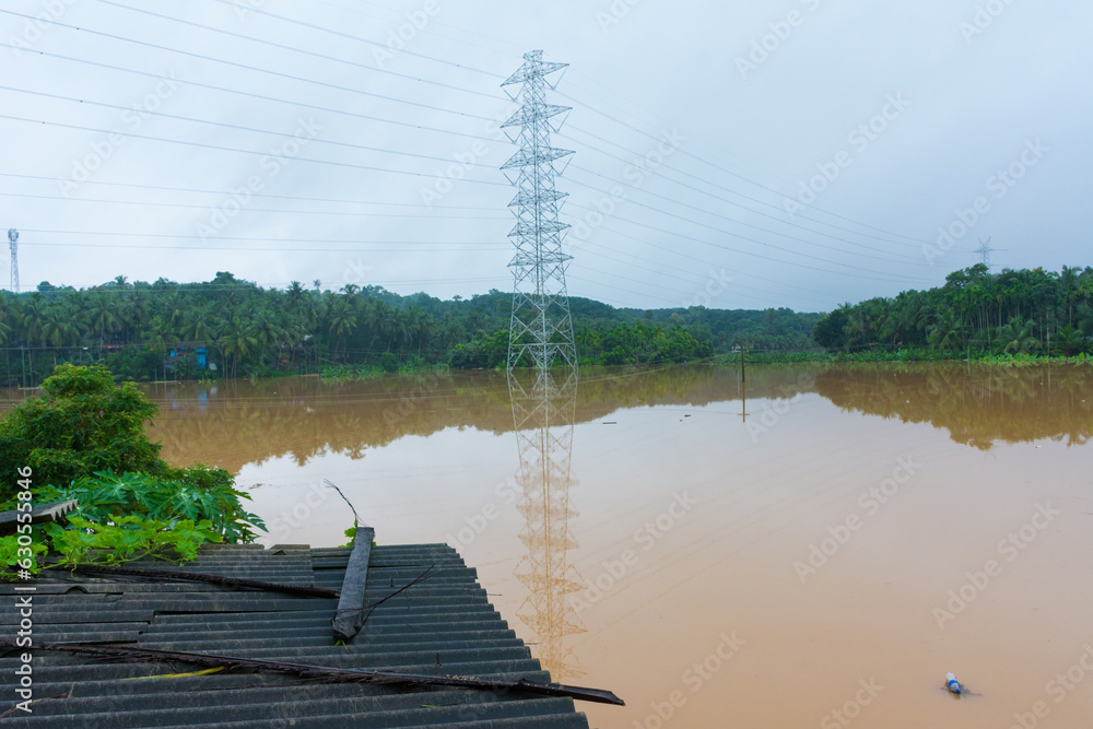 Naklejka premium Kerala flood 2019