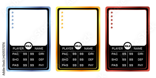 silver and gold edition border or frame player template for game, trading card palyer design template