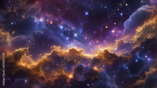 Cosmic space  stars and galaxies in outer space showing the beauty of space exploration.