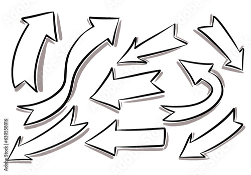 Hand drawn creative arrow set design