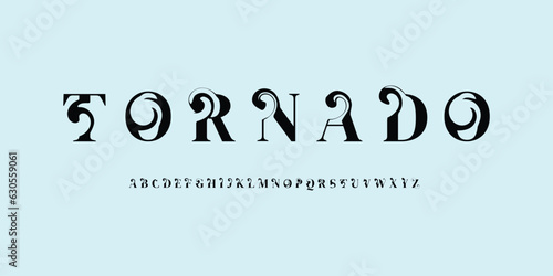 Tornado Wave Ocean Windy Alphabet a-to-z Fonts Typeface Typography Display