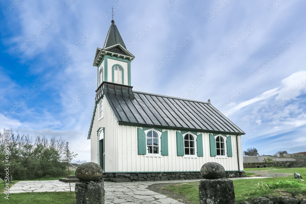 Old scandinavian church in Thingvellir Church