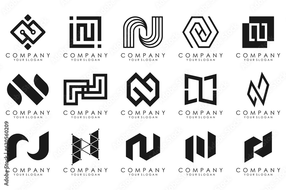 set of Abstract letter N logo design. modern creative logotype monogram icon design inspiration. set of Abstract letter N logo design. modern creative logotype monogram icon design inspiration.
