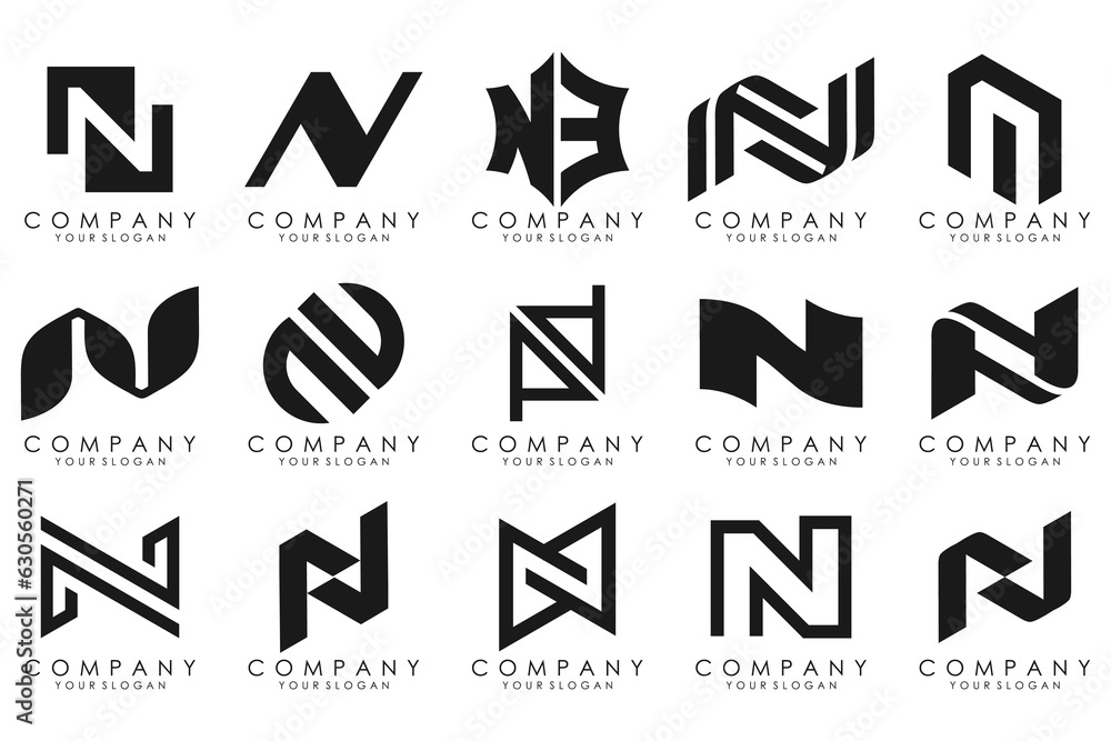 set of Abstract letter N logo design. modern creative logotype monogram icon design inspiration. set of Abstract letter N logo design. modern creative logotype monogram icon design inspiration.