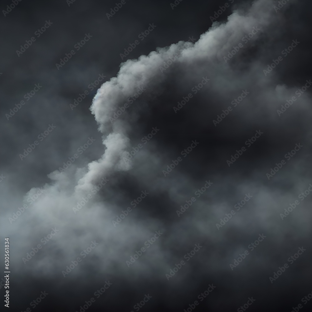 Fototapeta premium storm clouds over black, Cloudy storms, air pollution, dust, smoke, PM2.5,