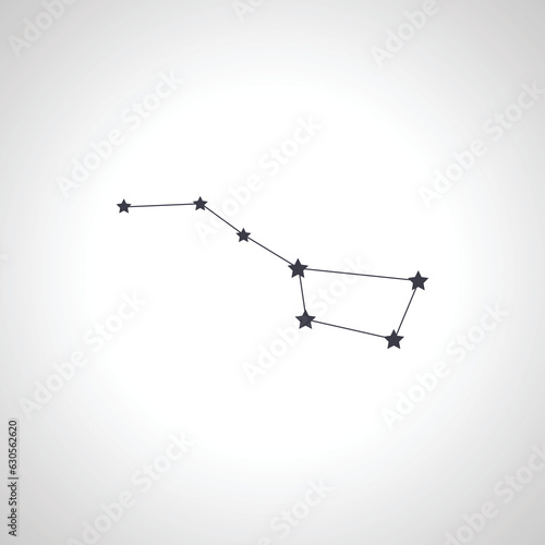 Big Dipper isolated icon. Constellation Ursa Major.