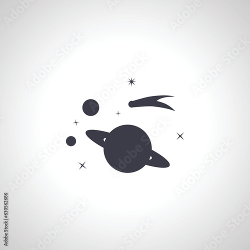 space icon. saturn isolated icon