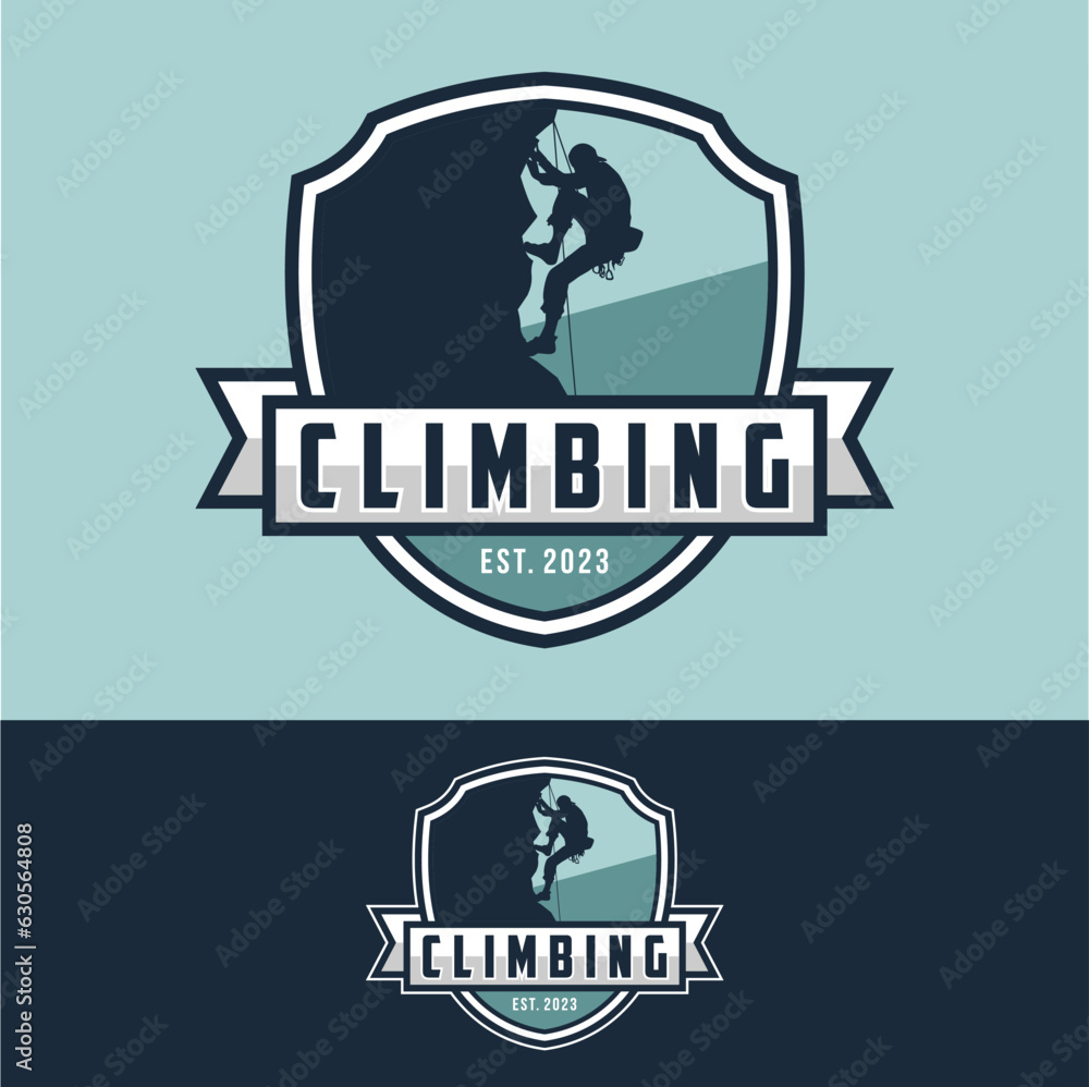 Climbing vector logo. Sport climbing, emblem climbing Climbing vector logo. Sport climbing, emblem climbing