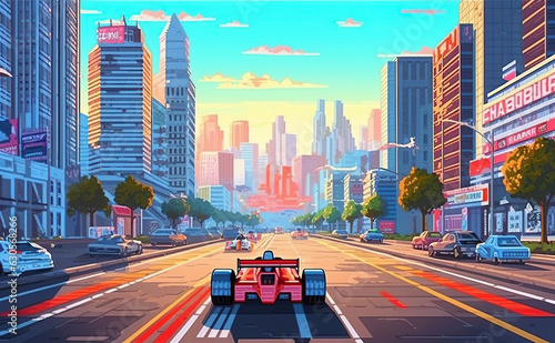 Pixel Art retro gameplay 1980 arcade game