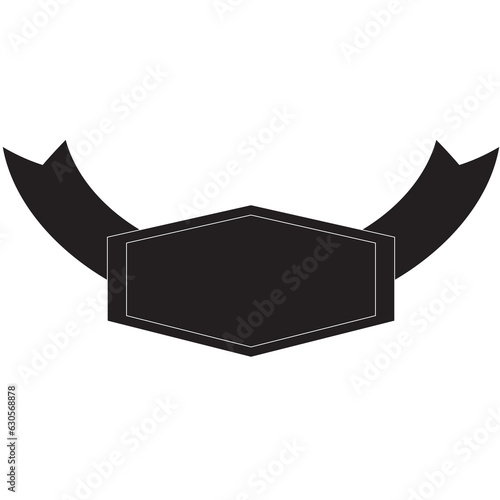 Digital png illustration of black padge with copy space on transparent background