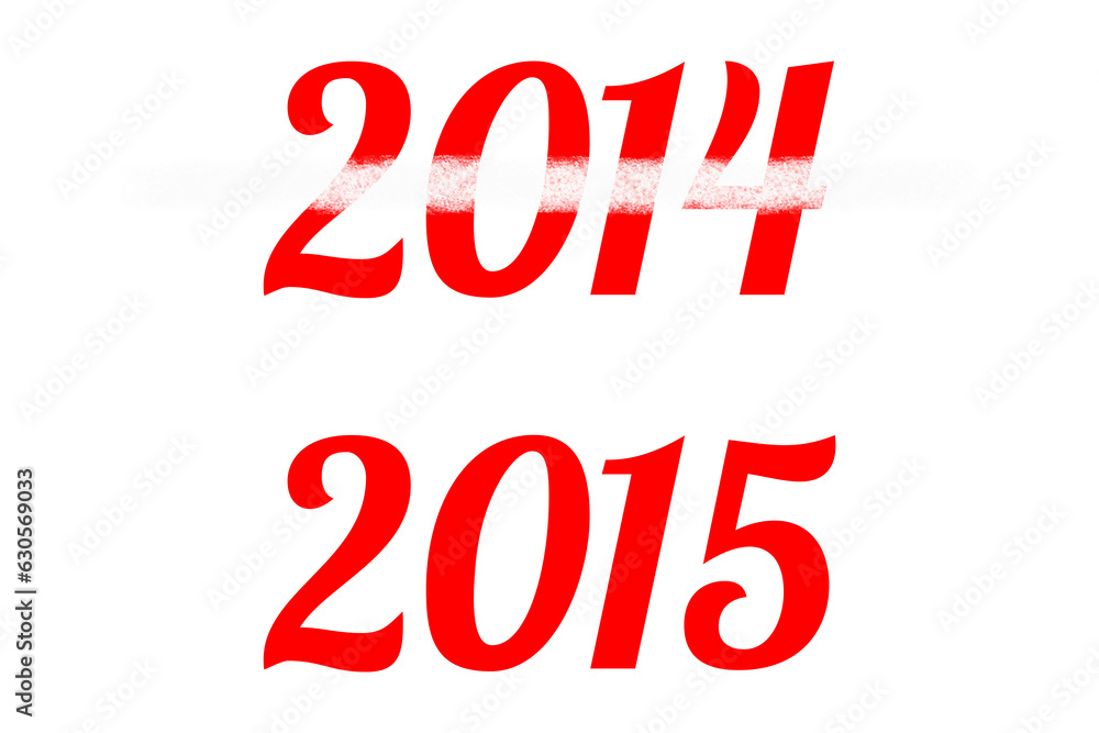 Digital png illustration of 2014 and 2015 on transparent background