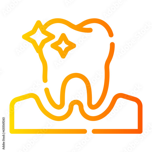 gold teeth Line Gradient Icon