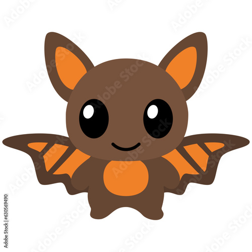 Pretty Baby Bat Kawaii Chibi Cartoon Style. Design Illustration Element for Decoration or Ornament in Artwork or Halloween Festival